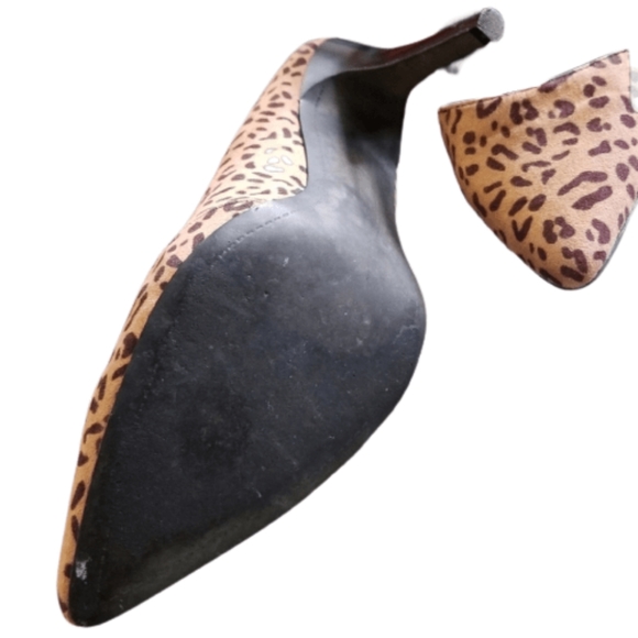 Preowned leopard fabric heels sz 38 - Picture 4 of 4